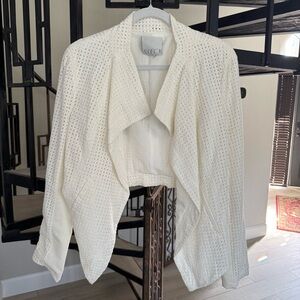 Addison Women’s White Perforated Open-Knit Jacket